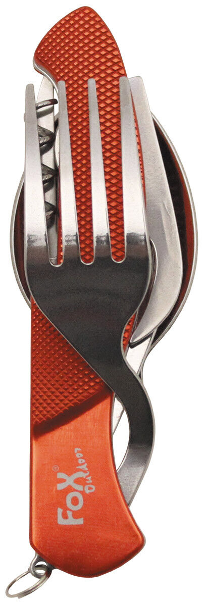 Pocket Knife Military Army Camping Hunting Cutlery Set 6 in 1 Red Divisible