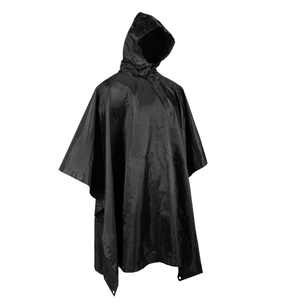 MIL-TEC Weatherproof Rain Coat Hunting Fishing Wet Weather Poncho Ripstop Black