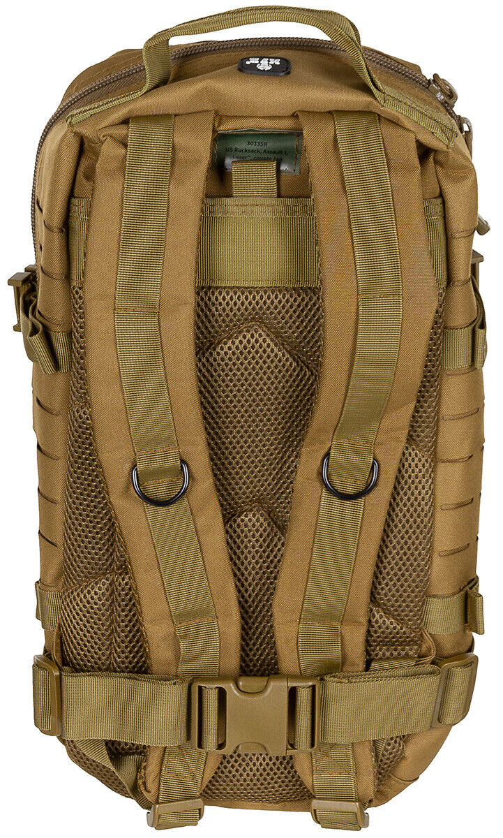 US 30L Backpack Assault I Tactical LASER CUT MOLLE Coyote Tan Airsoft MFH Brand