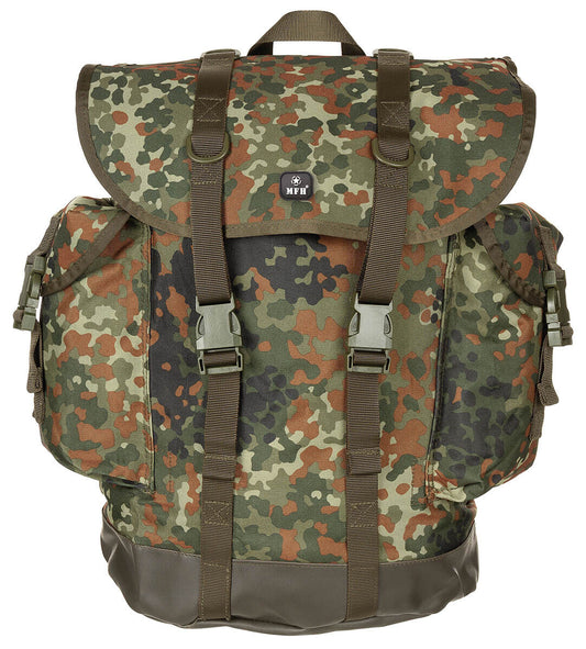 German Army 30L Mountain Backpack Flecktarn New Model MFH Brand Military Camo
