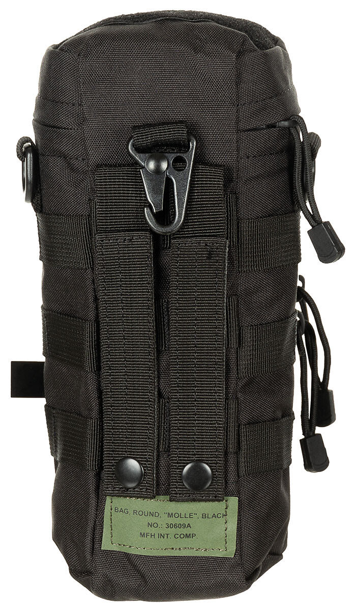 Pouch Round Military Army Camping Hunting MOLLE Black