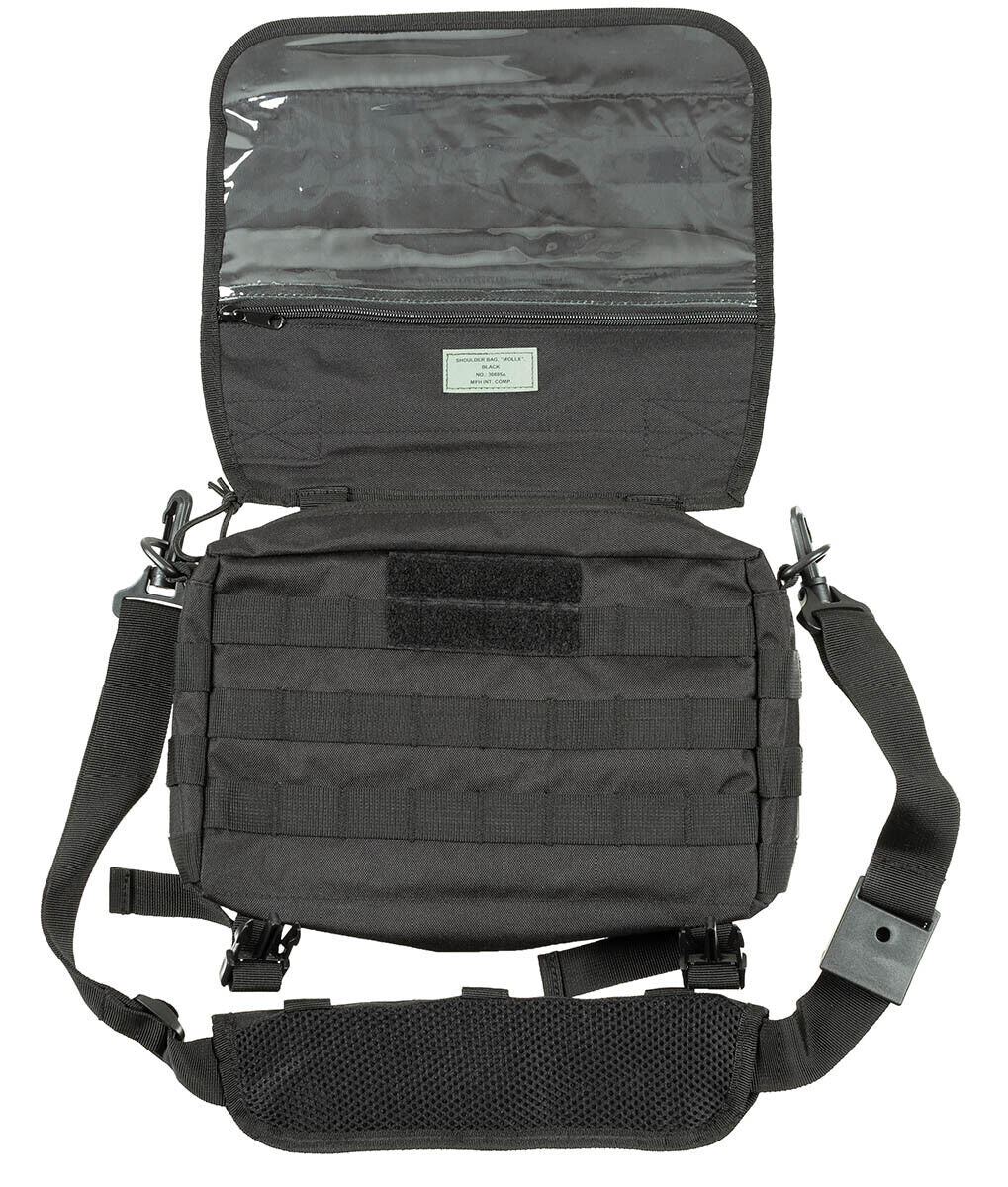 Shoulder Bag Military Army Combat Style Deluxe Adjustable MOLLE Black