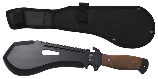 Coated Blade Machete Serrated Edge, Belt Cutter, Perforation, Ergonomic Handle