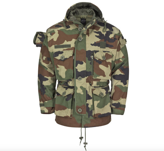 Genuine French Army Jacket Military Smock Combat Light Hooded Parka CCE Camo