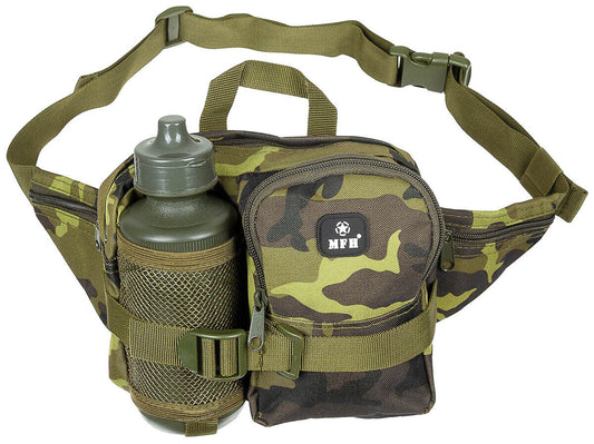 Waist Bag with Drinking Bottle Military Army Combat Style M 95 CZ Camo