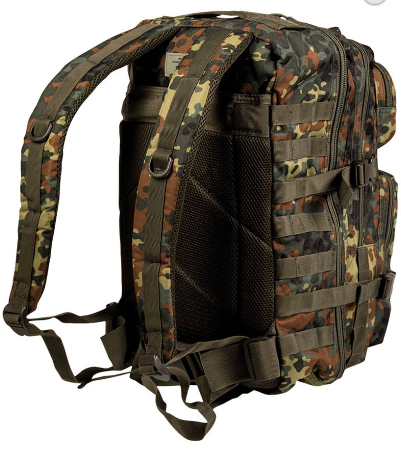 US Army MOLLE Assault Pack + Cover Large 36L Mil-Tec Flecktarn Military Rucksack