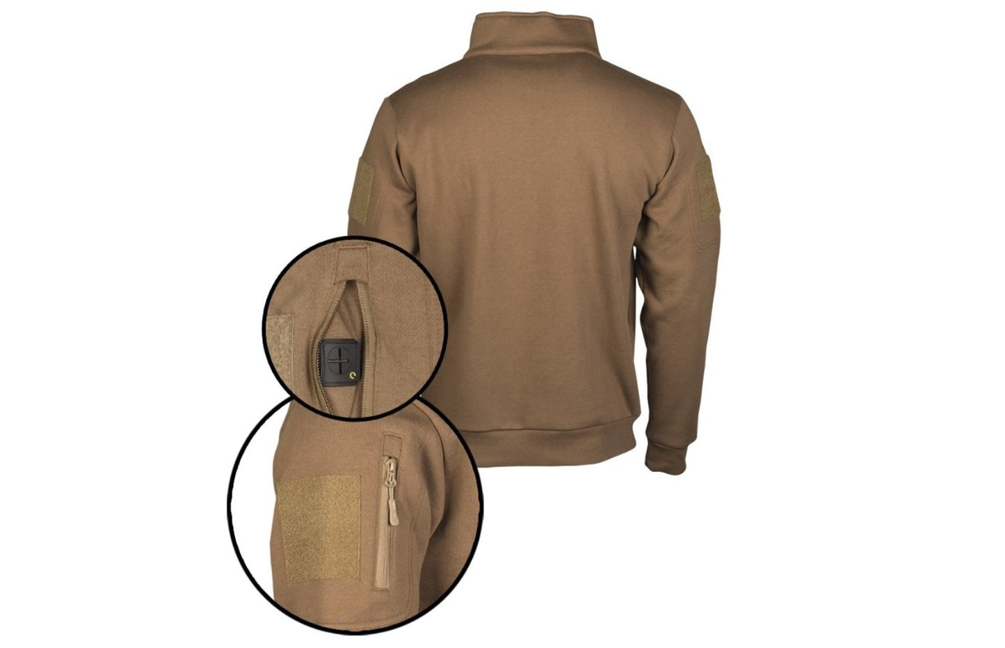 MIL-TEC Ranger Military Tactical Sweatshirt With Zipper  Outdoor Hunting Coyote