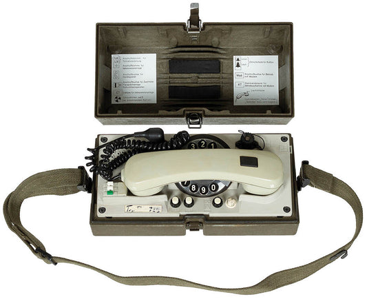 German Bundeswehr Army Vintage BW Field Phone Krone WF In Case Used