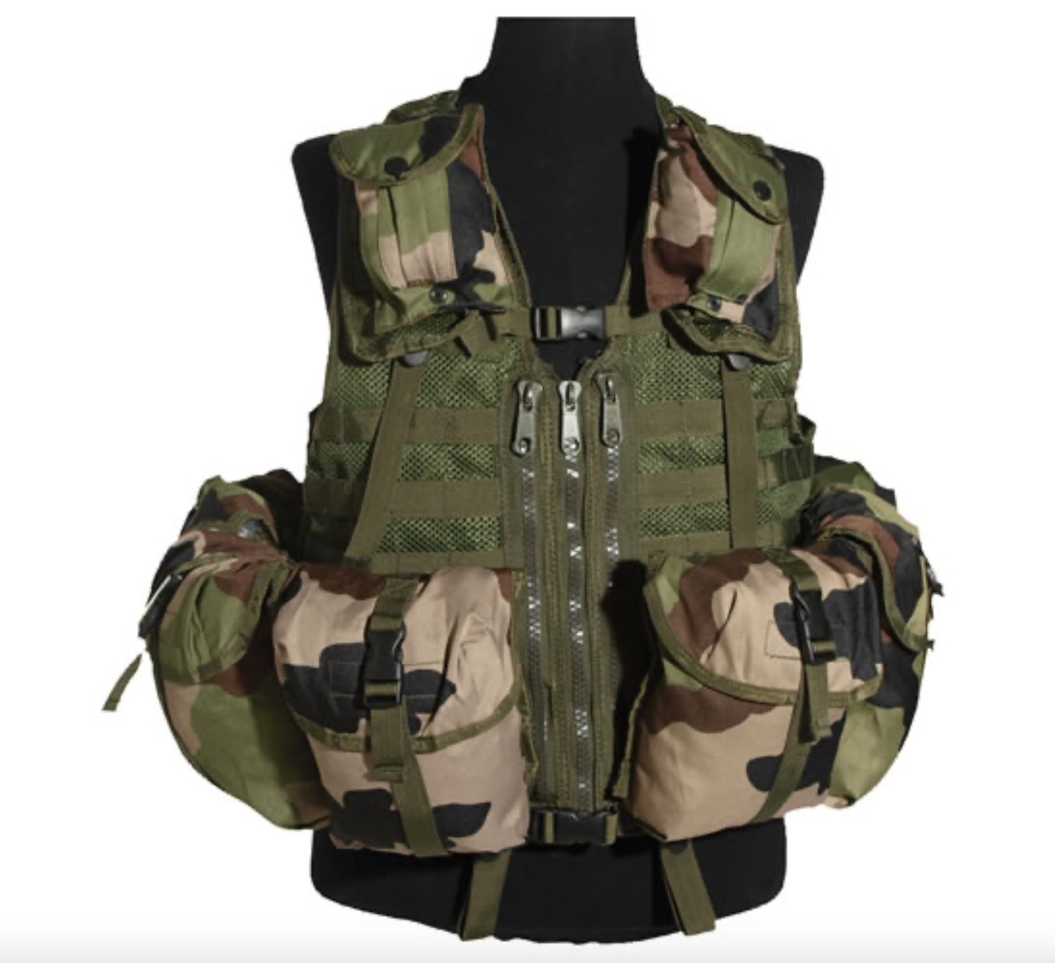 CCE Camo Tactical Vest – Modular System, 8-Pocket, One Size