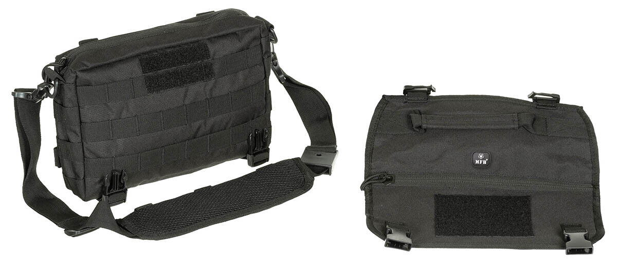 Shoulder Bag Military Army Combat Style Deluxe Adjustable MOLLE Black