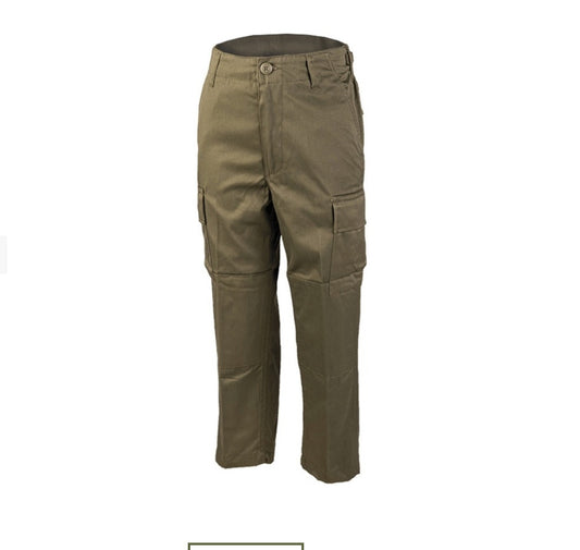US Army BDU Style Outdoor Camping Trekking Kids Size Pants Trousers OD Green