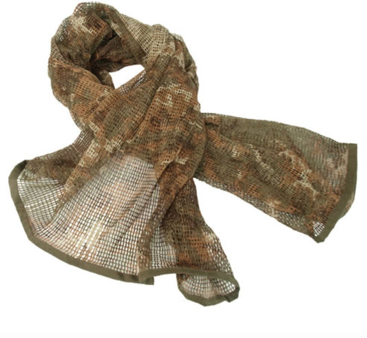 Military Army Style Net Scarf Universal Camouflage 100% Polyester Vegetato