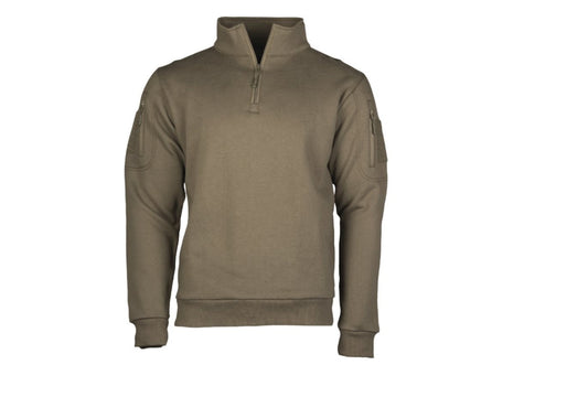MIL-TEC Ranger Military Tactical Sweatshirt With Zipper  Outdoor Hunting Green