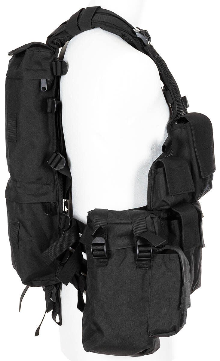 MFH Tactical Vest Various Pockets Black