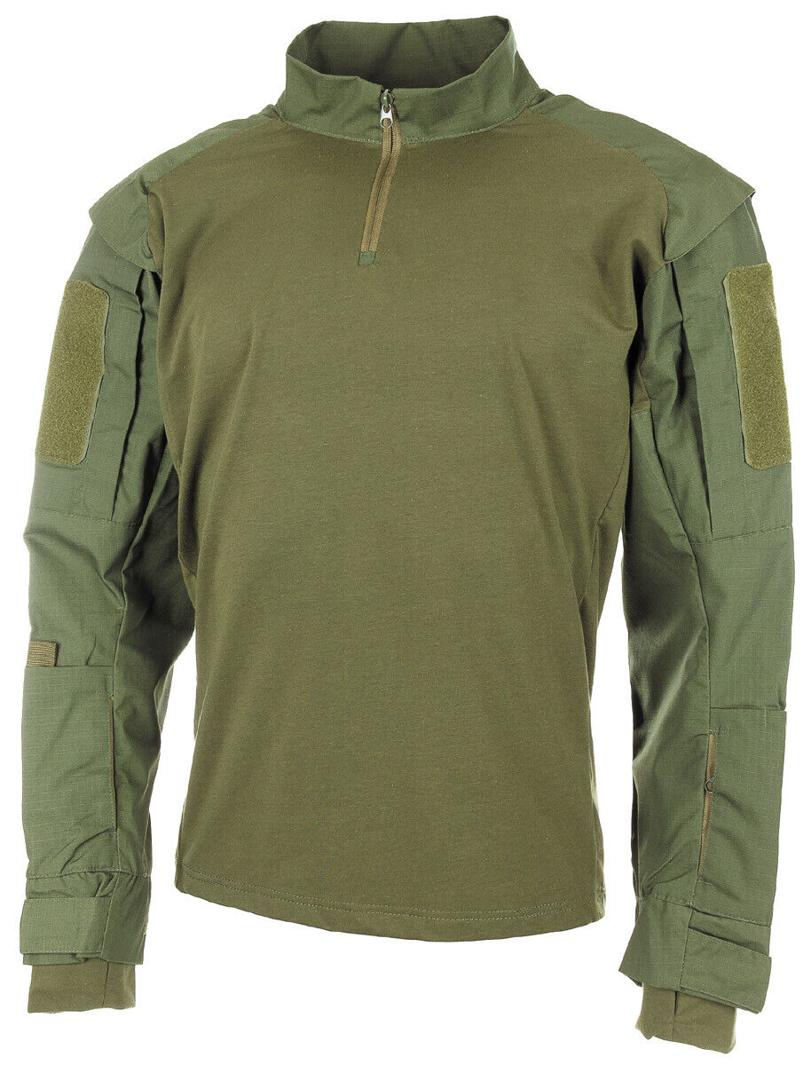 US Tactical Shirt Mens Combat Police Security Jacket Ripstop OD Green MFH