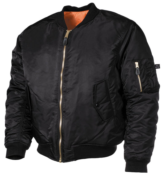 US Army Mens Bomber Jacket MA-1 Air Force Fly Military Pilot Flight Outdoor Coat