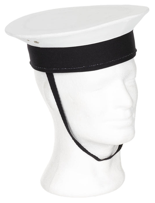 Original Italian Army Military Navy With Chin Strap Hat White New