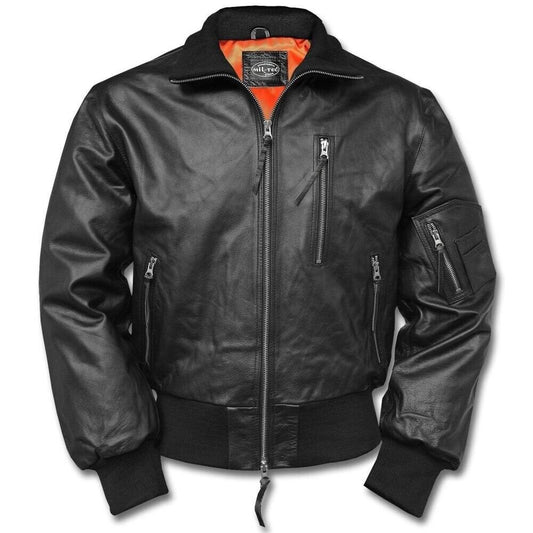 Bundeswehr Military Army Classic Jacket Leather Aviator BW Pilot Bomber Black