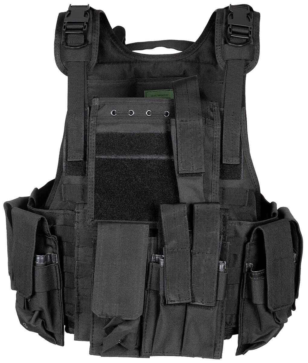 US Army Military Combat Vest Ranger With Belt Black Molle Adjustable One Size