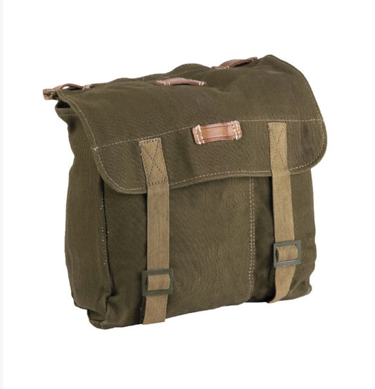 Original Romanian Army Bread Bag Military Vintage Olive Canvas Haversack Militar