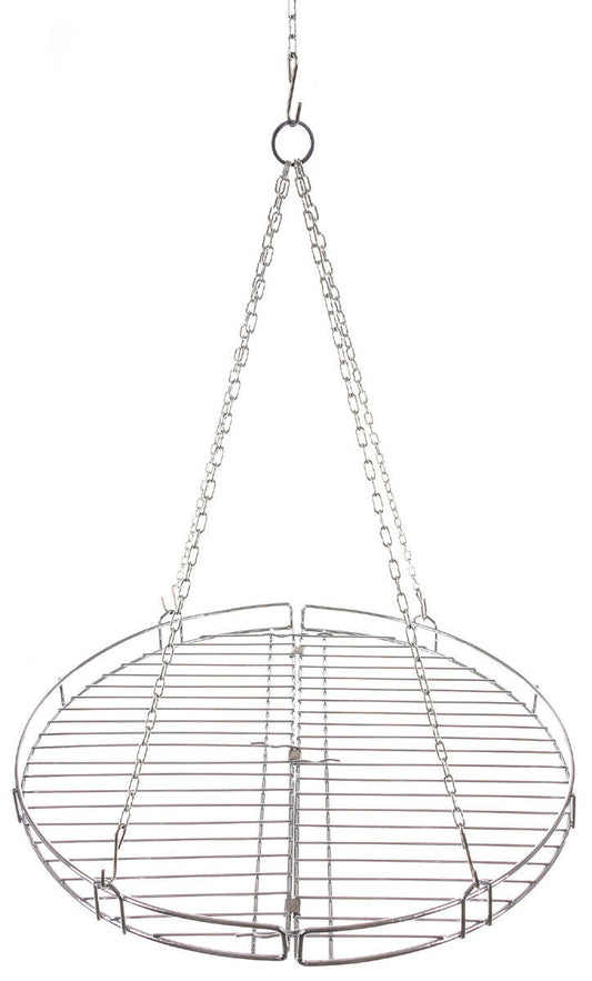 Foldable Round Grill Grate Halvable for Transport Solid Chain Suspension