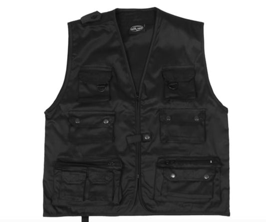 Military Style Outdoor Multi Pocket Vest Hunting Camping Fishing Black