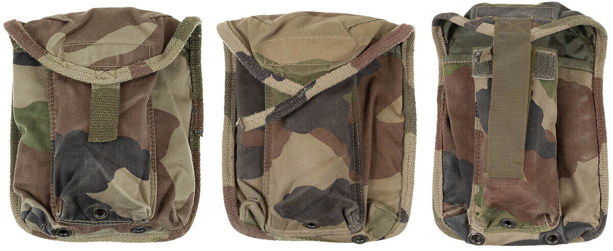 French Original Military Army Ammo Pouch Bag Triple CCE Camo Used