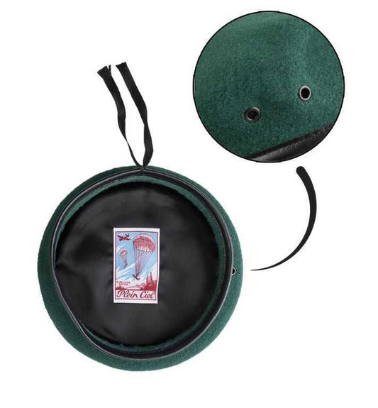 Original Plein Ciel Beret German Army Commando Bundeswehr 100% Merino Wool Green