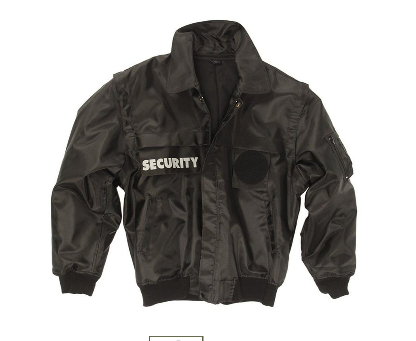 Security Guard Police Style Zip-Off  Sweater Pullover Blouson Reinforced Black