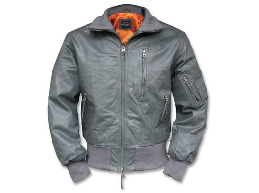 Bundeswehr Military Army Classic Jacket Leather Aviator BW Pilot Bomber Grey