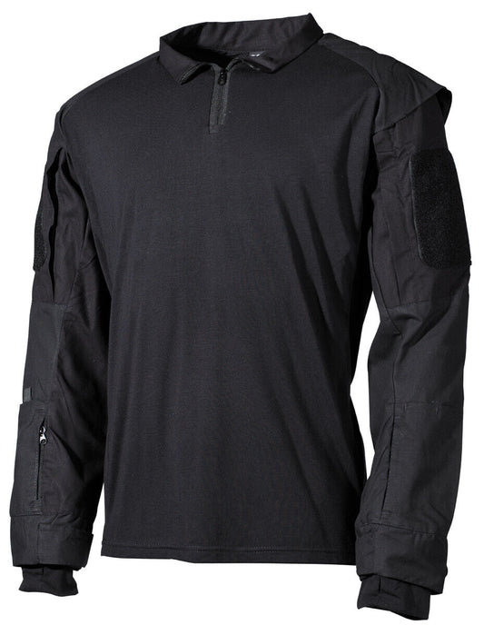 US Tactical Shirt Mens Combat Police Security Jacket Ripstop Uniform Black MFH