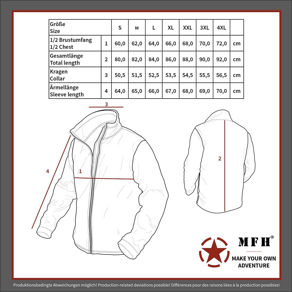 MFH US Field Jacket M65 Green with Detachable. Quilted Lining