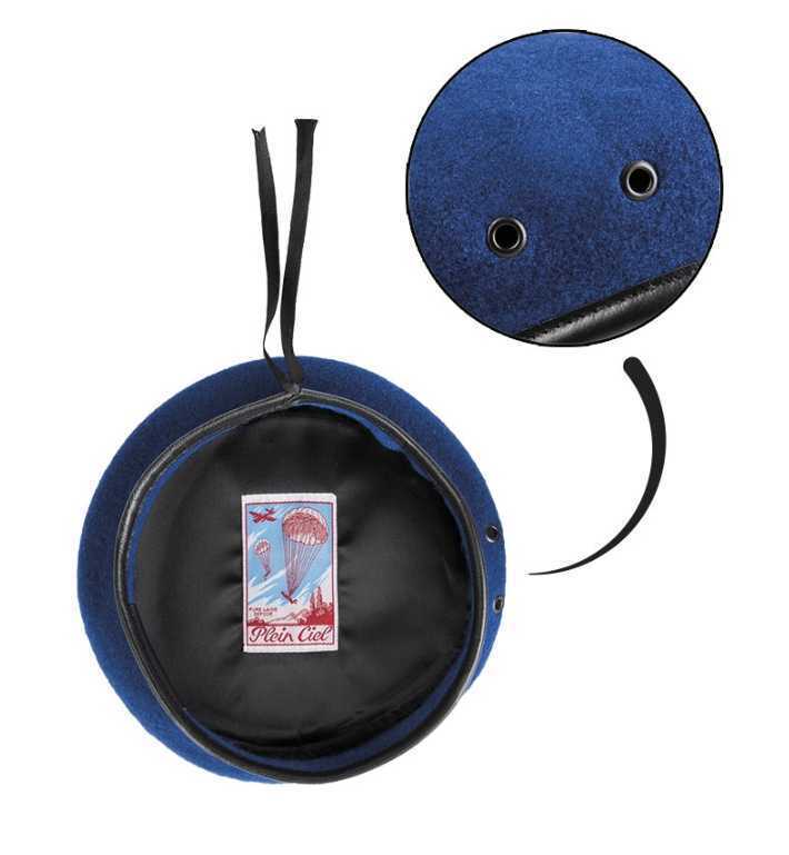 Original Plein Ciel Beret German Army Commando Bundeswehr 100% Merino Wool Blue