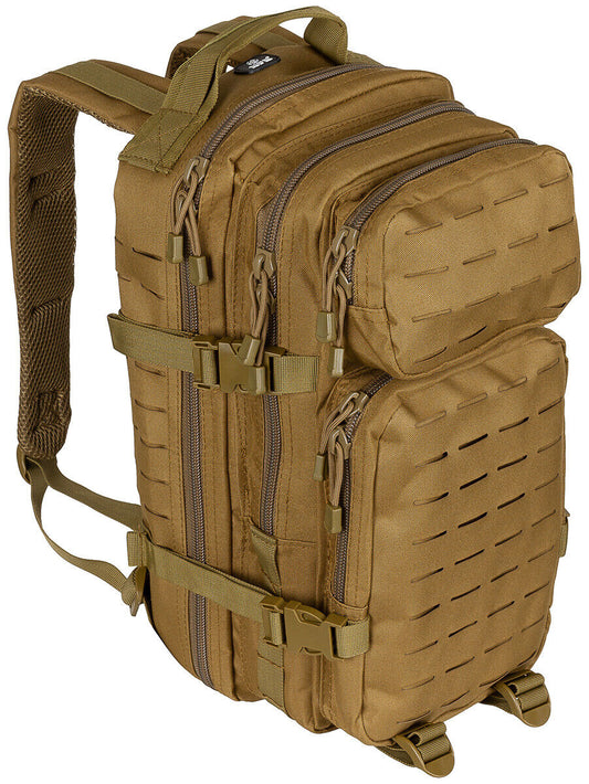 US 30L Backpack Assault I Tactical LASER CUT MOLLE Coyote Tan Airsoft MFH Brand