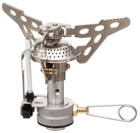 Foldable Small Camping Stove with Piezo Ignition - Stainless Steel