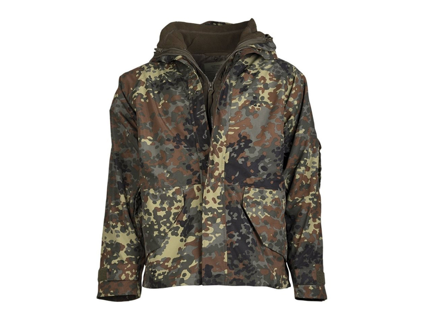 MIL-TEC Weatherproof Jacket Military Army Hunting Wet Weather w/Fleece Flecktarn