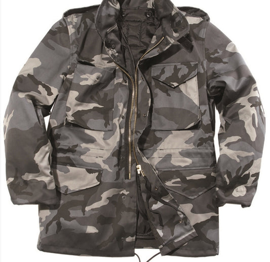 Classic M65 Winter Coat Military Army Cadet Combat Field Jacket Men Dark Camo