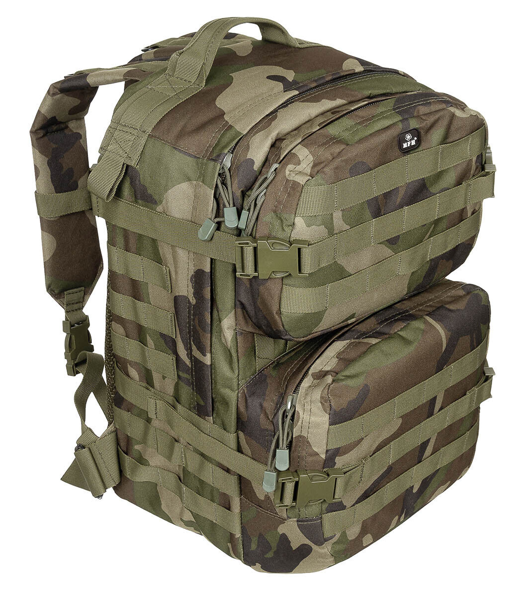 US 40L Backpack Assault II Tactical MOLLE Woodland Airsoft  MFH Brand