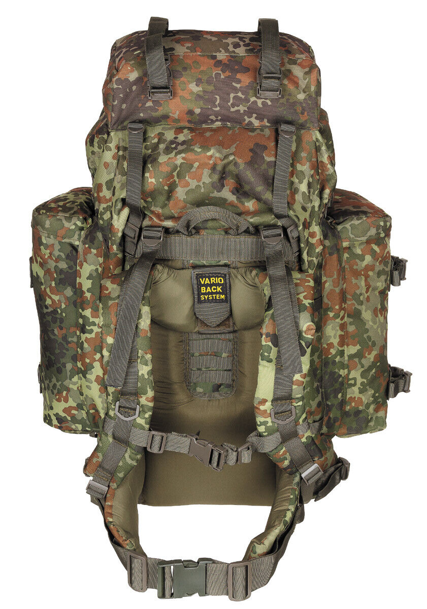 German Army 80L Tactical Backpack Mountain Flecktarn Bundeswehr MFH Airsoft