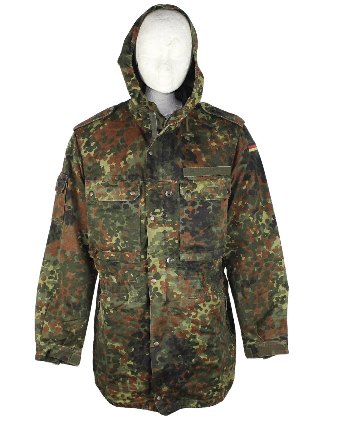 Original German BW Army Field Jacket Parka Military Issue Flecktarn Camo Used