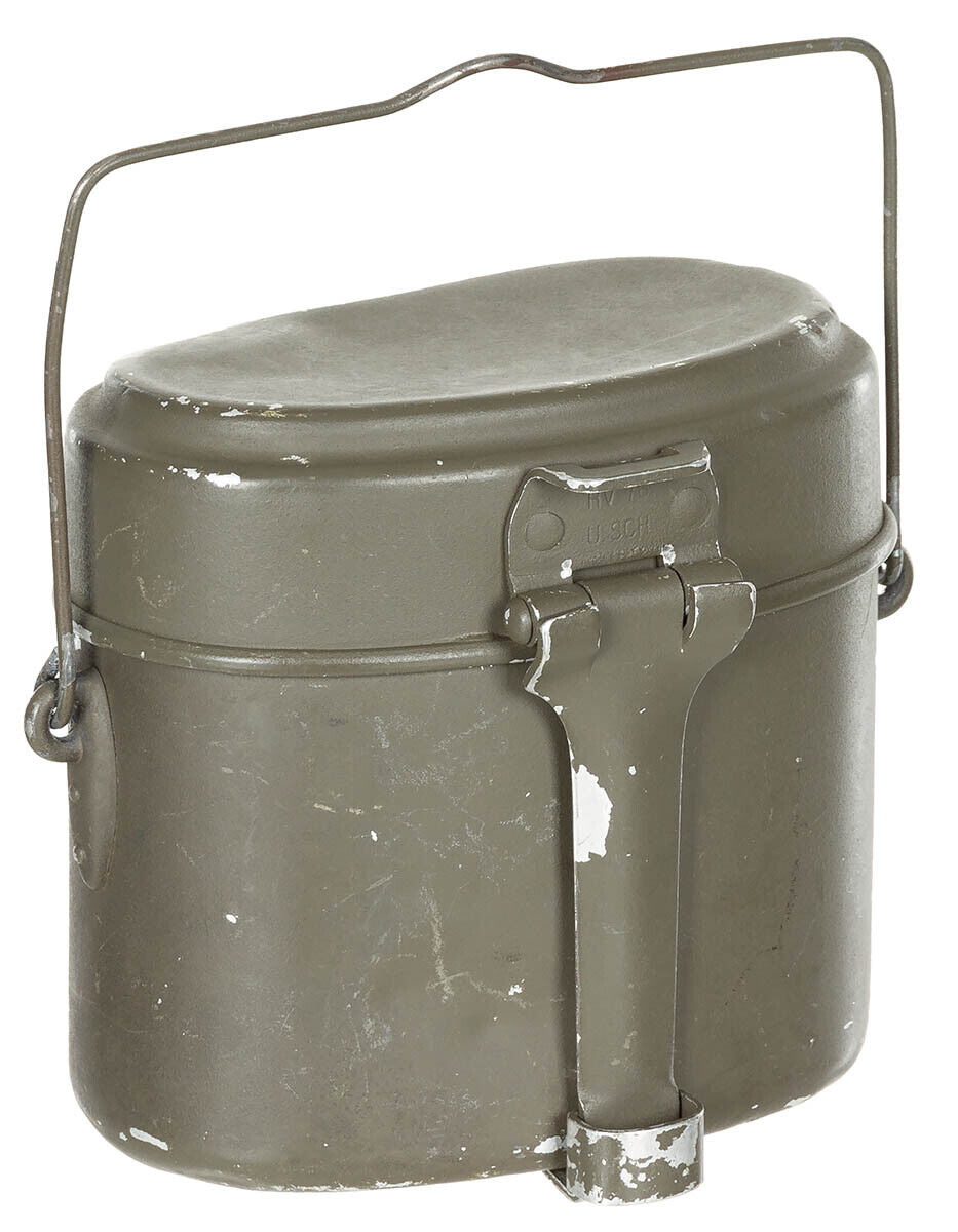 Original Austrian Army Military Mess Ki, aluminium OD Green 3 Parts Used