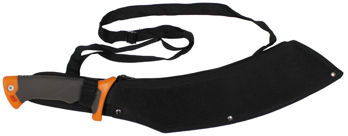 Samurai Machete, Black, Non-Slip Handle Nylon Sheath with Shoulder Strap