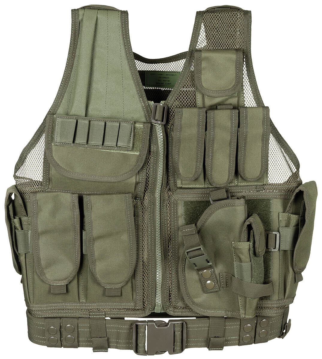 US Army OD Green Combat Vest with Belt – MOLLE, Adjustable, One Size
