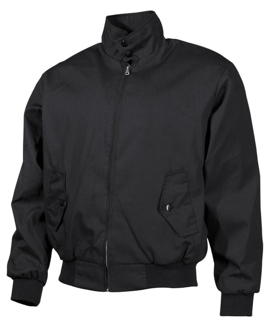 Jacket Men's Military Style English Bomber Biker Black Hip Pockets MFH