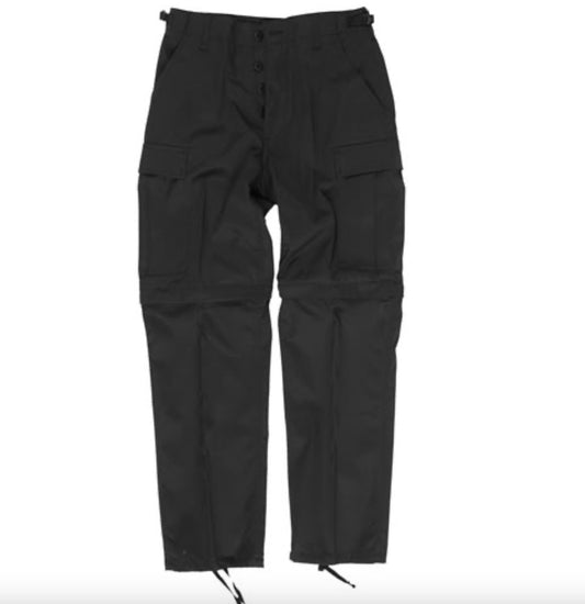 Trousers Hunting Outdoor Camping Trekking Zip-Off BDU Military Style Pants Black