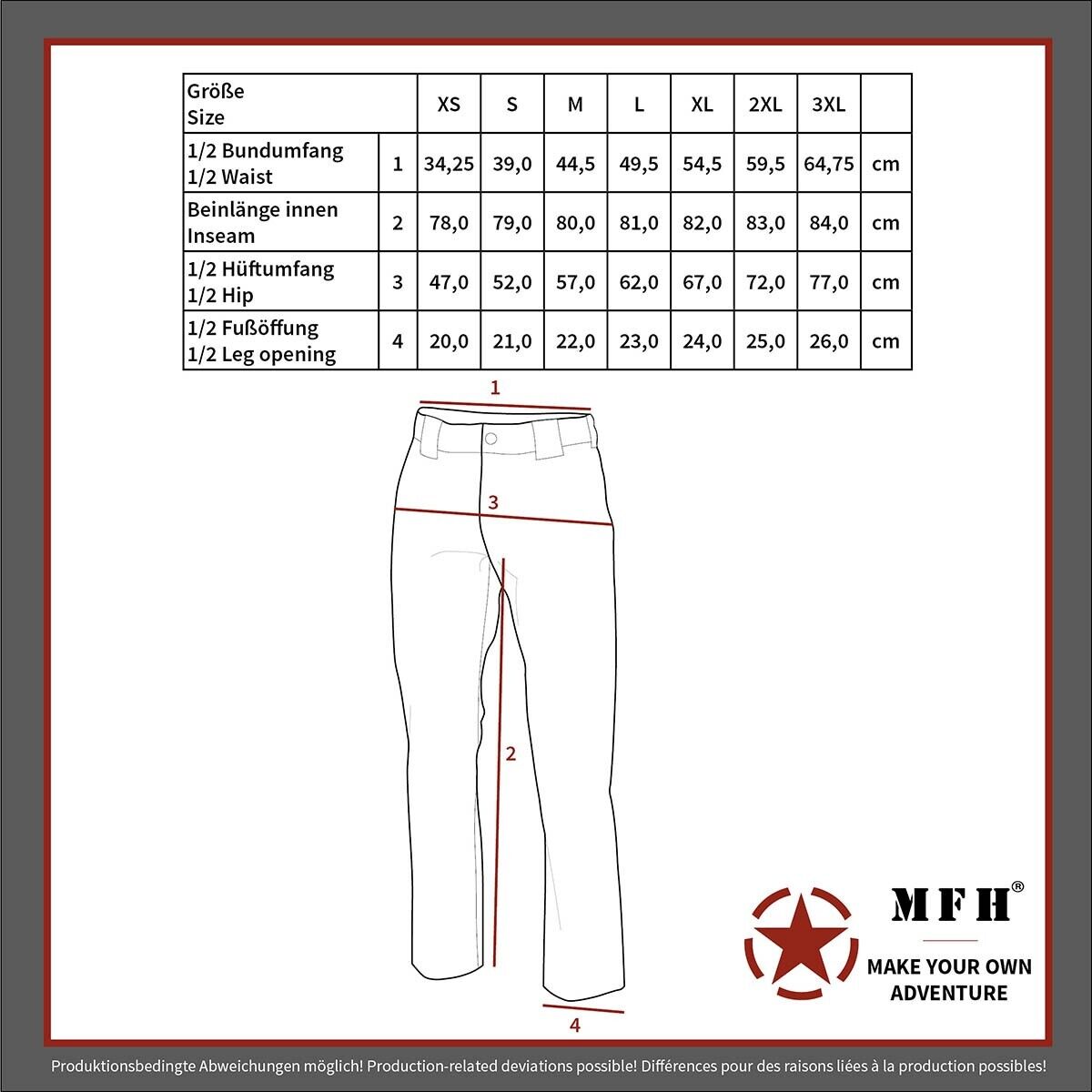 MFH US Combat Pants BDU Reinforced Knees and Seat Black
