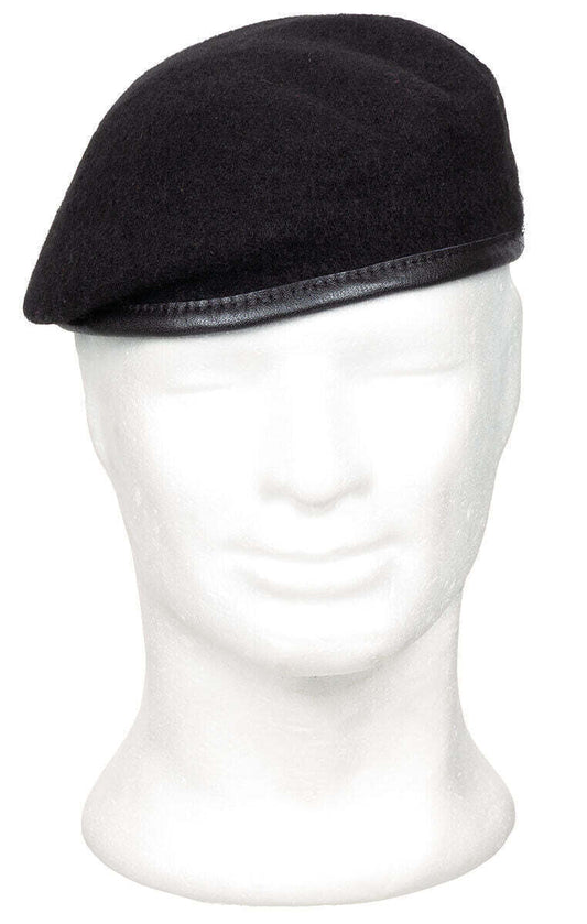 French Army Commando Military Army Small Crown Wool Beret -Commando Beret, black