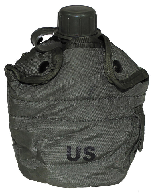 Original Dutch Army Military Plastic Bottle US Cover Od Green Used