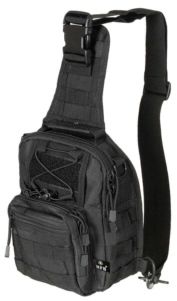 Shoulder Bag Military Army Combat Style Deluxe Adjustable MOLLE Black