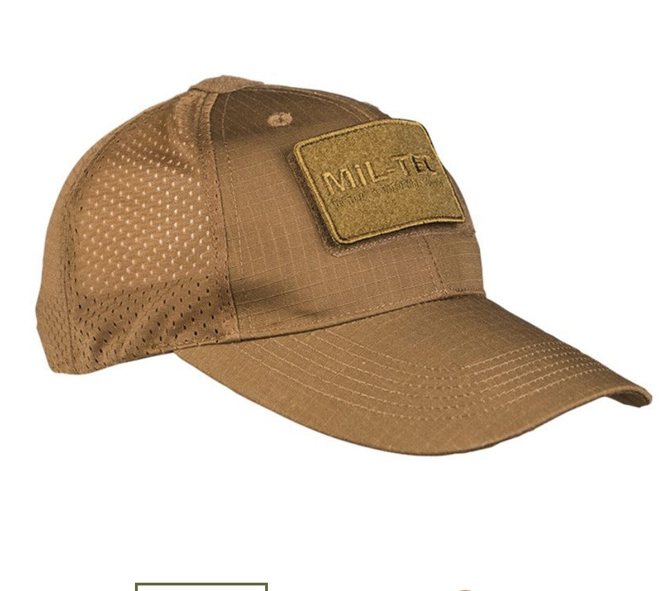 Net Baseball Cap Summer Trucker Style Mil-tec Patch Rip-Stop Hat Coytote Tan